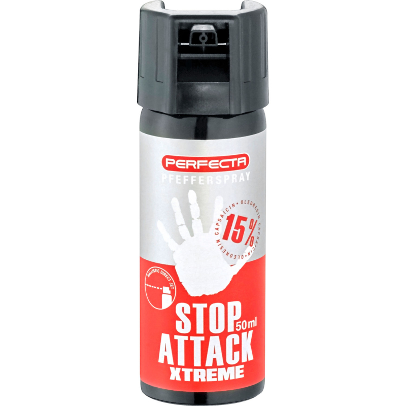 Perfecta Stop Attack XTreme Pfeffer-Spray – 50 ml, 15 % OC, ballistischer Sprühstrahl