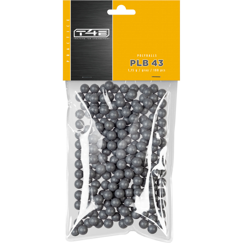 T4E Practice PLB 43 Polyballs Cal. .43 – 1,15 g, 100 Stück