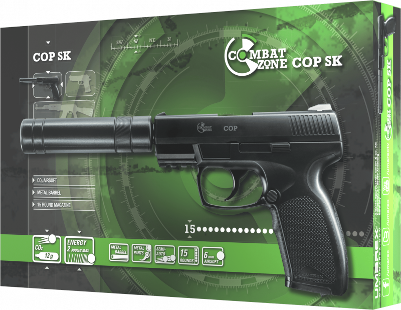 Combat Zone COP SK – 6 mm, CO₂, < 2,0 J – Detailansicht