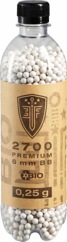 Elite Force Premium Bio BBs – 6 mm, 0,25 g, weiß, 2.700 St., Flasche