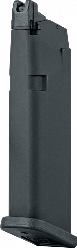 GLOCK Magazin für GLOCK 17/45 Gen5, Magazin optisch besonders nah am Original, Schwarzer Magazinkörper mit angedeuteten Ladestandsfenstern