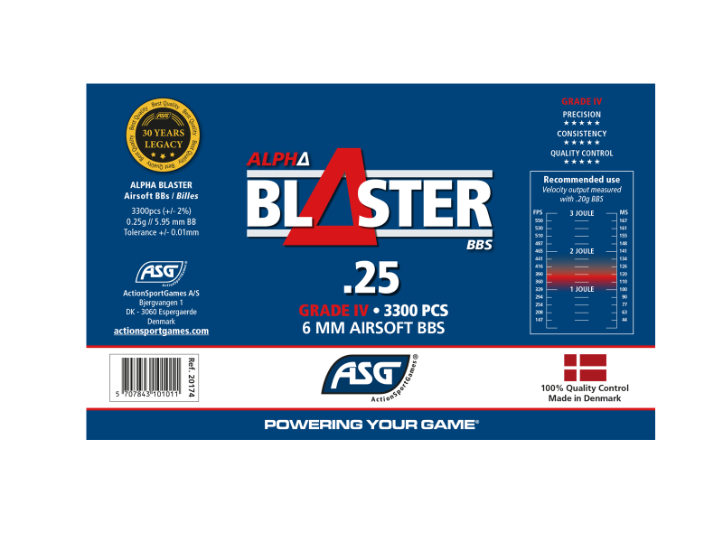 Alpha Blaster BBs 0.25g 3300 pcs Bottle