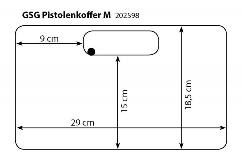 GSG Koffer Medium – 31 × 20 × 7 cm, Schwarz