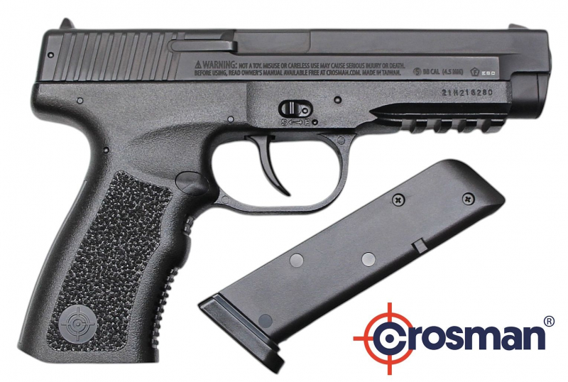 Crosman PSM45 Federdruck-Luftpistole 4,5 mm BB – Metallschlitten, 20 Schuss