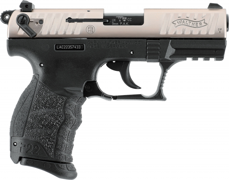 Walther P22Q Schreckschusspistole 9 mm P.A.K. – Nickel-Finish