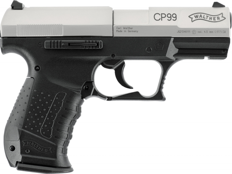 Walther CP99 Bicolor CO₂-Luftpistole 4,5 mm Diabolo – Nickel-Finish, Made in Germany