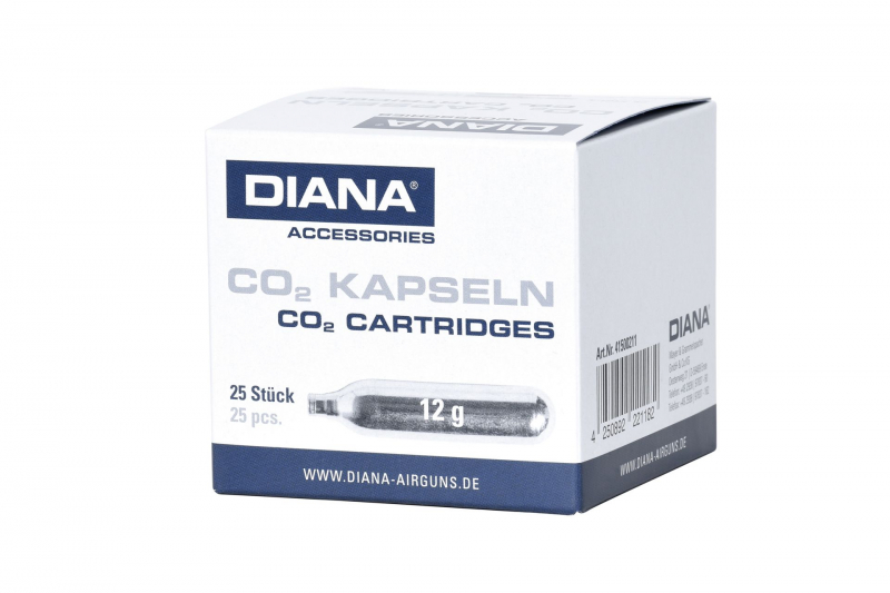 DIANA 12g CO₂ Kapseln – 25er Pack