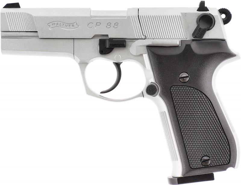 Walther CP88 CO₂-Luftpistole 4,5 mm Diabolo – Nickel, Vollmetall, Made in Germany