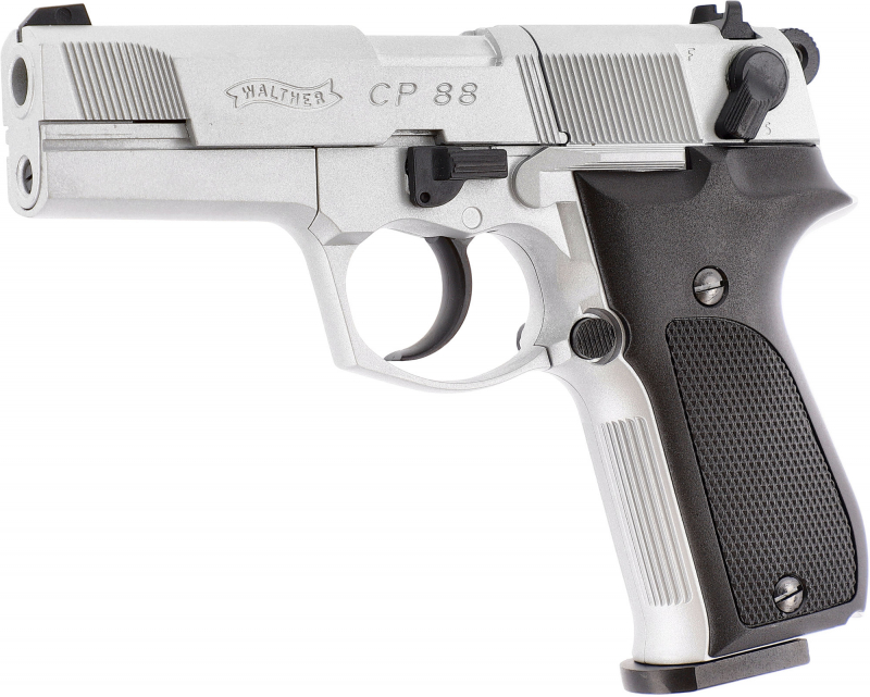 Walther CP88 CO₂-Luftpistole 4,5 mm Diabolo – Nickel, Vollmetall, Made in Germany