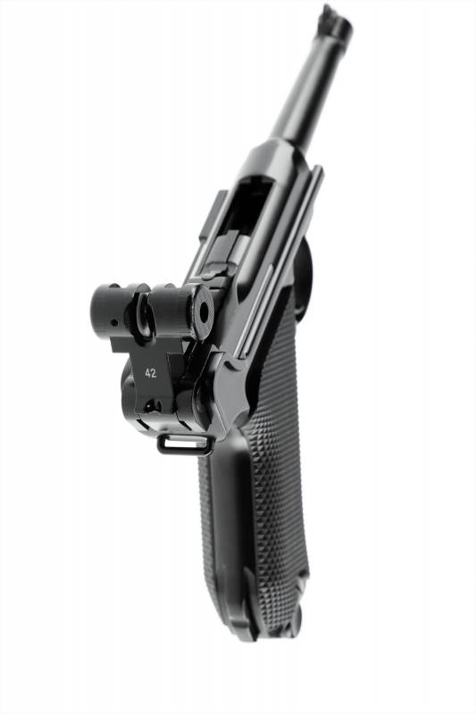 P08 CO₂-Luftpistole 4,5 mm BB – Vollmetall, Blowback, brüniert