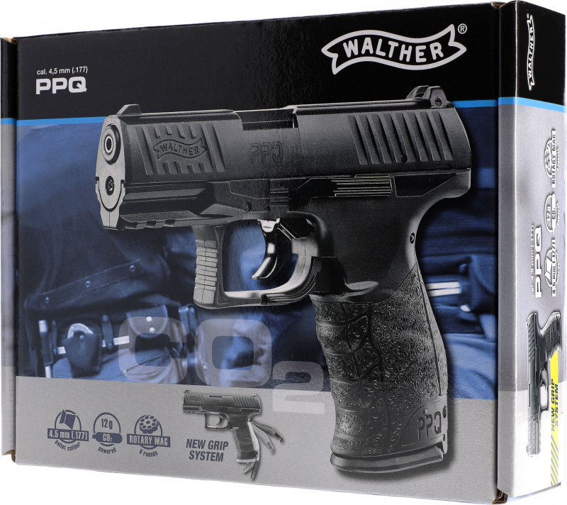 Walther PPQ CO₂-Luftpistole 4,5 mm Diabolo – ergonomisches Design