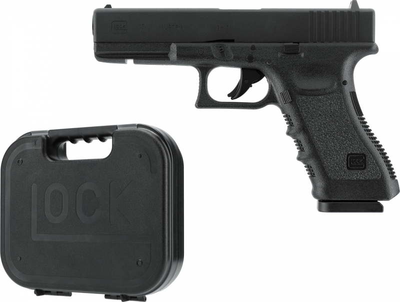 GLOCK 17 CO₂-Luftpistole 4,5 mm Diabolo und BB – Blowback, Metallschlitten, GLOCK-Koffer