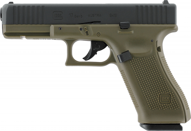 GLOCK 17 Gen5 cal. 4,5 mm (.177) BB – CO₂,  3,0 J, Battlefield Green