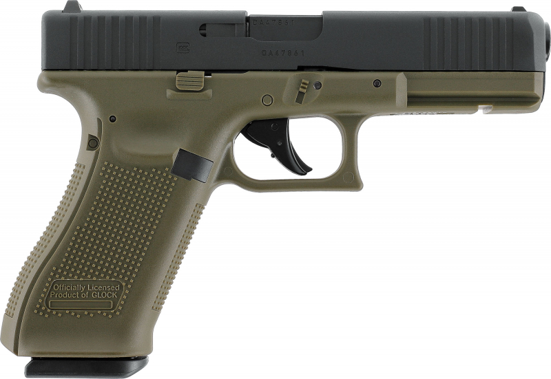 GLOCK 17 Gen5 cal. 4,5 mm (.177) BB – CO₂,  3,0 J, Battlefield Green