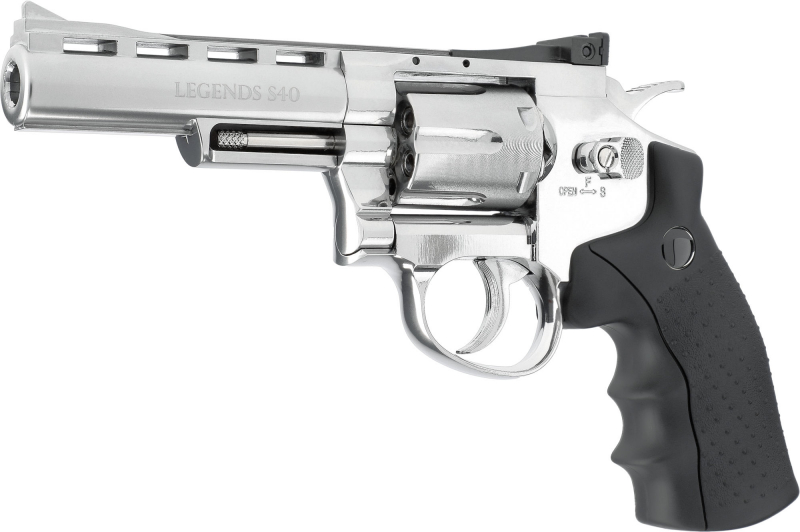 Legends S40 CO₂ Revolver 4 Zoll – Silver-Finish, 4,5 mm (.177) Diabolo,  4,0 J
