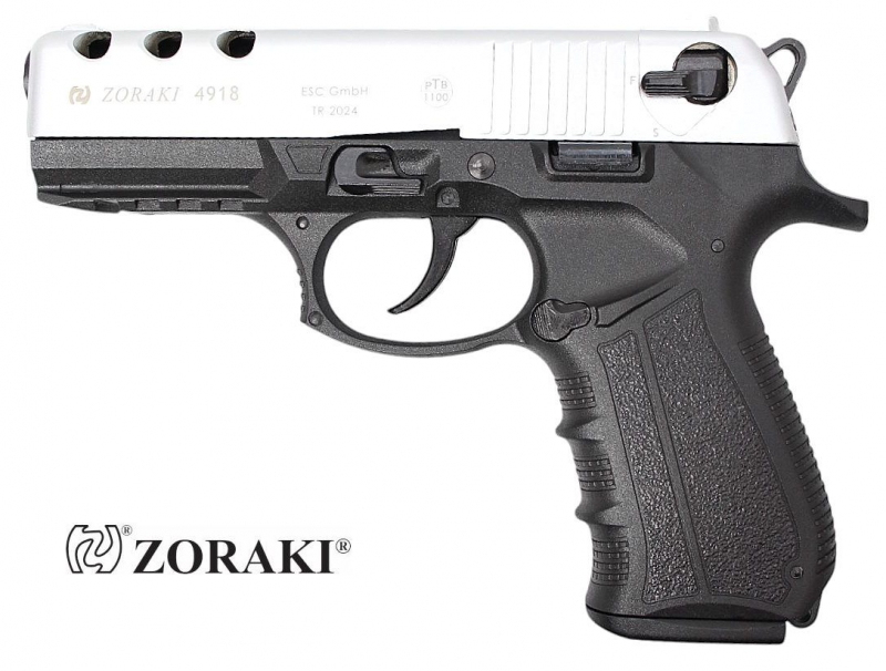 Zoraki 4918 Schreckschusspistole 9 mm P.A.K.. – Chrom matt