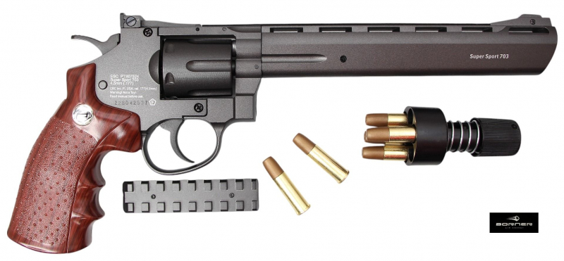 Borner Super Sport 703 CO₂ Revolver – 4,5 mm (.177) BB,  3,0 J