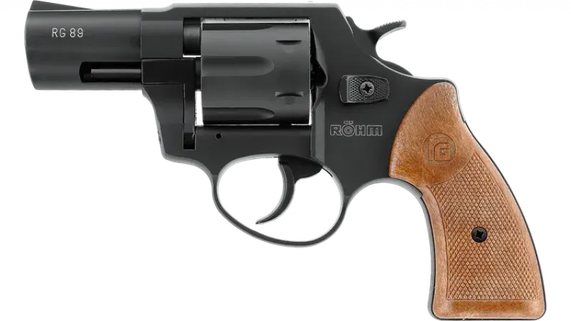 Röhm RG 89 Revolver brüniert – 9 mm R.K., Kunststoffgriffschalen