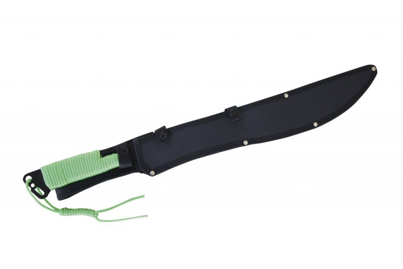 MP9 Zombie Hunting Knife – Machete aus 420er Stahl mit Sägezahnung, inkl. Nylonscheide