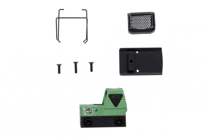 JJ Airsoft Rotpunktvisier xFORCE MINI solarbetrieben Grün – Ansicht 3