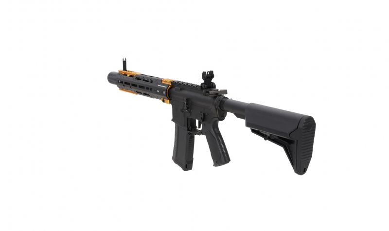 King Arms x Strike Industries Sentinel GRIDLOK® 11" Aster SE ETU and Gold – Schwarz/Gold 0,5 J AEG 6 mm BB