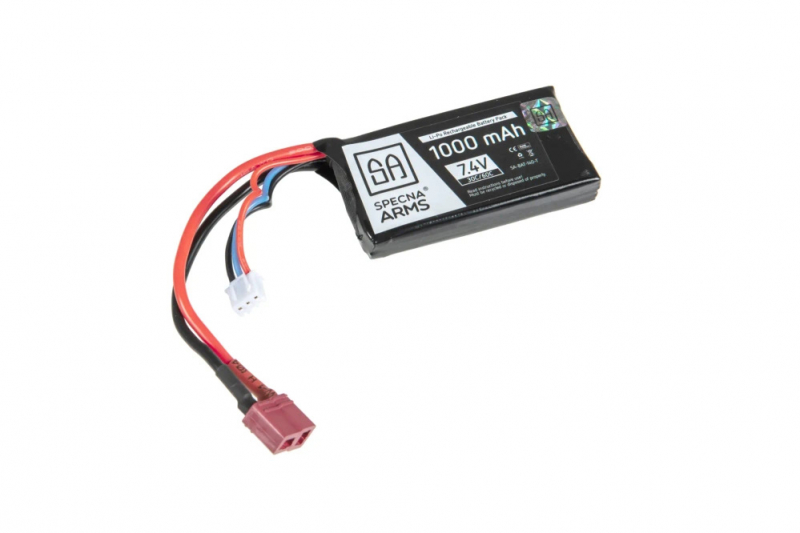 Specna Arms 7,4V 1000 mAh Li-Po 30/60C PEQ-Type T-Stecker (Deans)