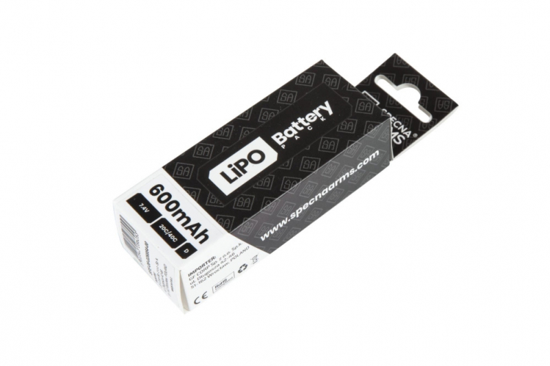 Specna Arms 7,4V 600 mAh Li-Po 20/40C PDW-Type T-Stecker (Deans)