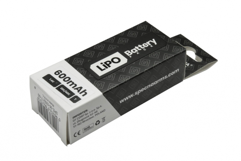 Specna Arms 7,4V 600 mAh Li-Po 20/40C PDW-Type Mini-Tamiya