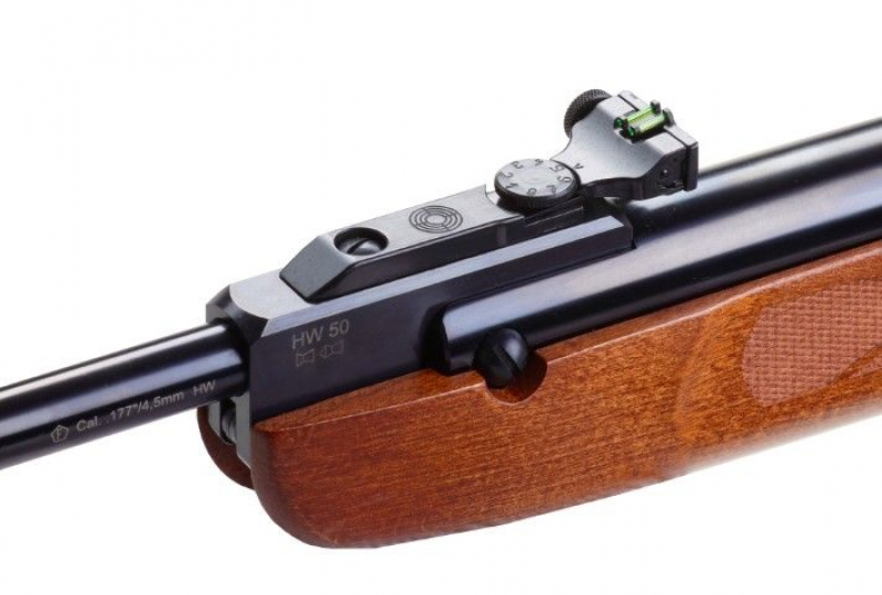 Weihrauch HW 50 S Fiber-Optik Luftgewehr 4,5 mm Diabolo – Federdruck Knicklauf 7,5 J