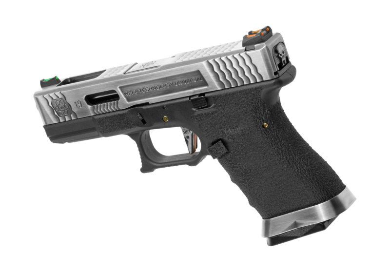 WE G-Force 19 SV Silber Barrel Metal Version GBB Airsoft Pistole Gas 6 mm BB – Schwarz – Ansicht 2