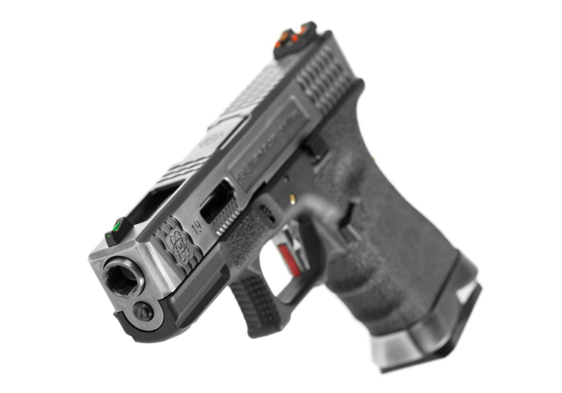 WE G-Force 19 SV Silber Barrel Metal Version GBB Airsoft Pistole Gas 6 mm BB – Schwarz – Detailansicht