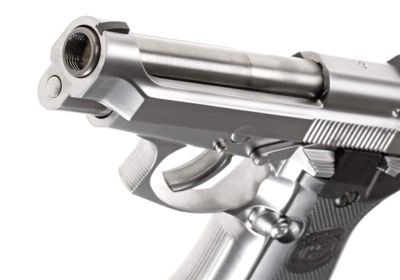 WE M84 Full Metal GBB Airsoft Pistole Gas 6 mm BB – Silber – Detailansicht