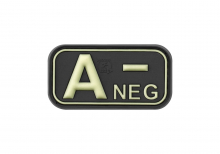 JTG Bloodtype Rubber Patch A Neg - Glow