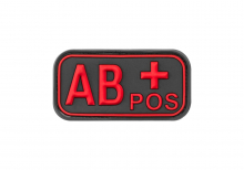 JTG Bloodtype Rubber Patch AB Pos - Blackmedic
