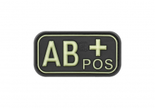 JTG Bloodtype Rubber Patch AB Pos - Glow