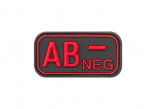 JTG Bloodtype Rubber Patch AB Neg - Blackmedic