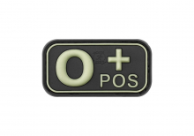 JTG Bloodtype Rubber Patch 0 Pos - Glow
