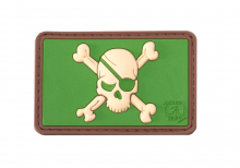JTG Pirate Skull Rubber Patch - Grün