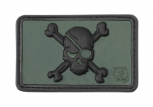 JTG Pirate Skull Rubber Patch - Forest