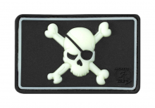 JTG Pirate Skull Rubber Patch - Glow