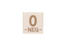 Clawgear 0 Neg Bloodgroup Patch - Desert