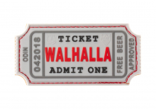 JTG Large Walhalla Ticket Rubber Patch - Weiß