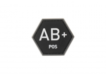 JTG Bloodgroup Hexagon Rubber Patch AB Pos - SWAT