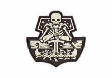 JTG Ghost Ship Skull Rubber Patch - Glow