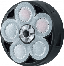 P2P Magazin für Emergency Magazine P2P HDR 68, Vorgeladenes Trommelmagazin für den HDR 68, Kammern abwechselnd geladen mit 3 Pepperballs und 2 Rubberballs