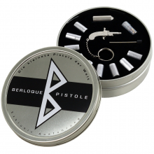 BERLOQUE Pistole Signalset – vernickelt, Metalldose