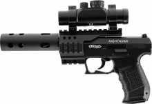 NightHawk CO₂-Luftpistole 4,5 mm Diabolo – Kompensator, RDS1, Brückenmontage
