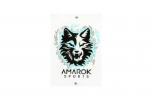 AMR AMAROK Sticker 5 × 4,5 cm – Weiß