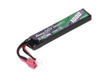 Gens Ace 7,4V 1000 mAh Li-Po 25C kurzes Kabel T-Stecker (Deans)