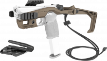 Recover 20/22 Stabilizer Komplettkit für Smith & Wesson, inkl. Holster - für alle M&P Fullsize mit langem Beavertail und ohne Sicherung, Desert Tan